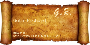 Guth Richárd névjegykártya